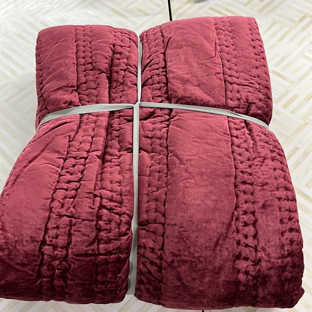 Anthropologie Wine Red Quilted Comforter. This is the comforter only.